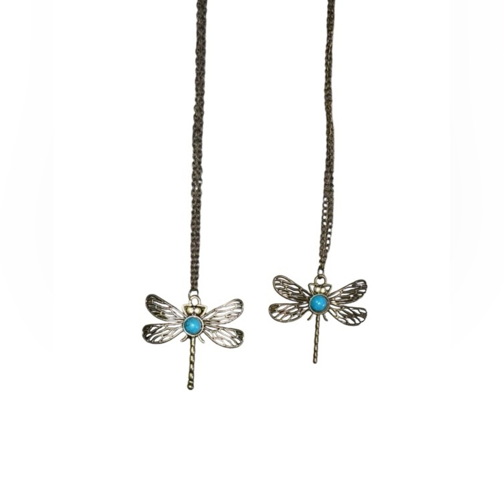 Dragonfly turquoise bronze  Necklace (1) - Picture 4 of 4